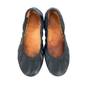 Tieks Black Leather Ballet Flats Size 8 Foldable Travel Comfort Shoes